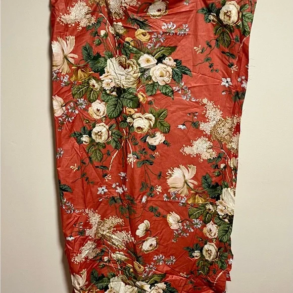 VTG Floral Designer Brunschwig & File Fabric in Coral Pink and Green 12 yards - Picture 9 of 14